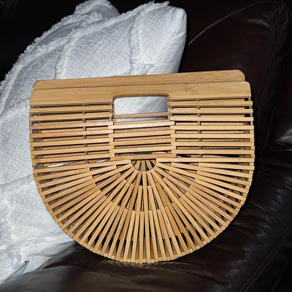 A Classy Chic Boutique Bamboo Clutch in Natural Brown